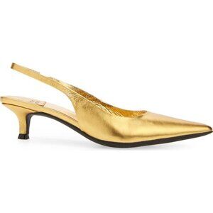 Jeffrey Campbell Persona gold leather Slingback Pump heels size 6